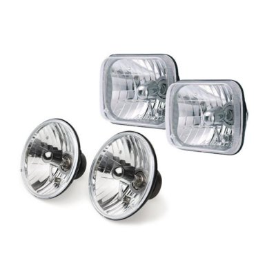 1987 1995 Jeep Wrangler (YJ) Headlight Conversion Kit   Rampage, Direct Fit, Glass lens, DOT/SAE Compliant