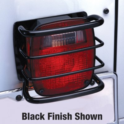 2007 2011 Jeep Wrangler (JK) Tail Light Guard   Rampage, Includes installation instructions and mounting hardware., Powdercoated black, Steel